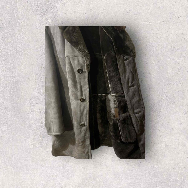 Vintage Suede Sheep Skin Duffle Jacket - Image 3