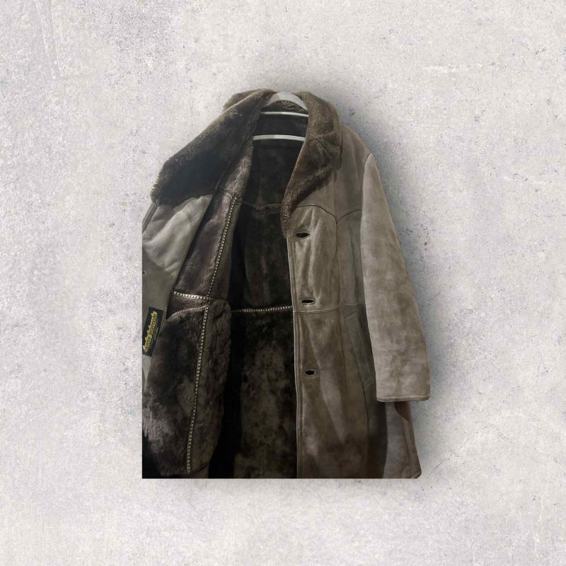 Vintage Suede Sheep Skin Duffle Jacket - Image 5