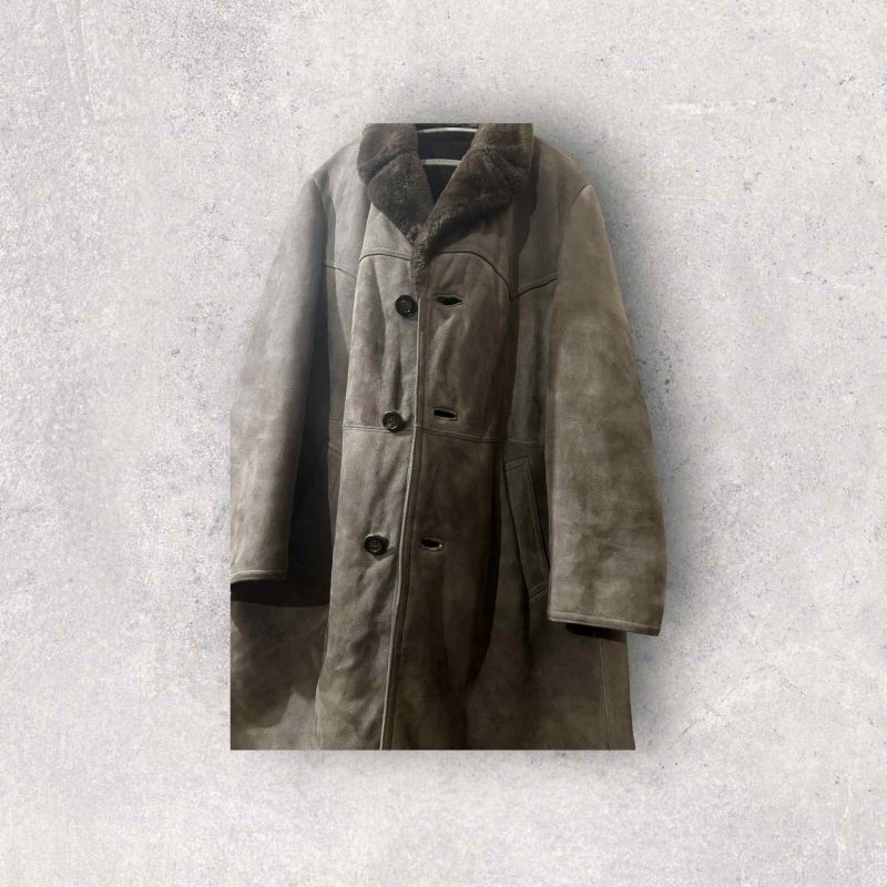 Vintage Suede Sheep Skin Duffle Jacket - Image 6
