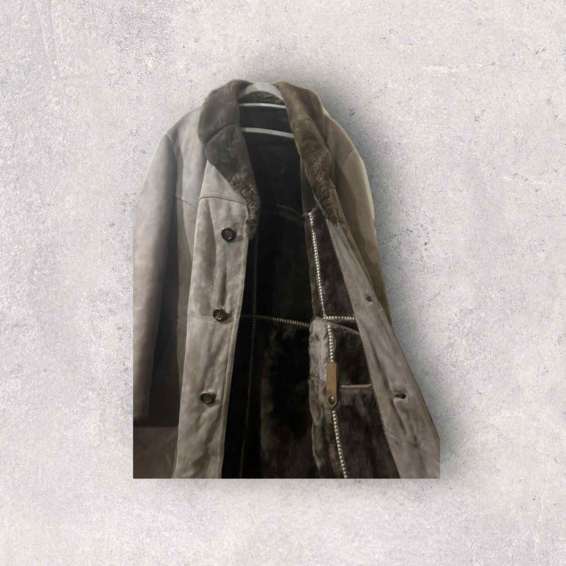 Vintage Suede Sheep Skin Duffle Jacket - Image 7