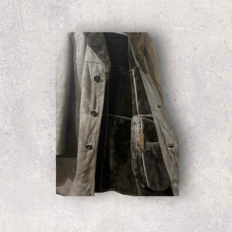 Vintage Suede Sheep Skin Duffle Jacket - Image 8