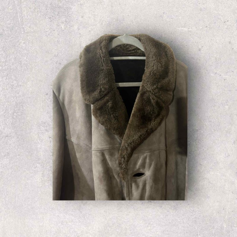 Vintage Suede Sheep Skin Duffle Jacket - Image 12