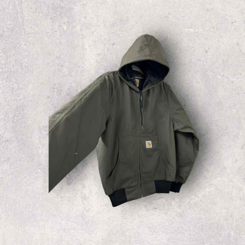 Reworked Carhartt Hoodie Jacket - Khaki Green - Image 2