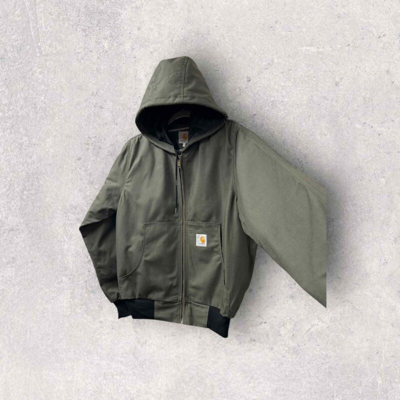 Reworked Carhartt Hoodie Jacket - Khaki Green - Image 3