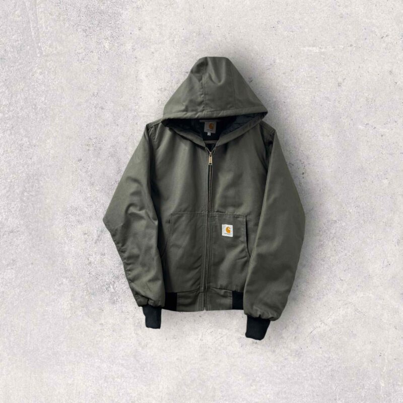 Reworked Carhartt Hoodie Jacket - Khaki Green