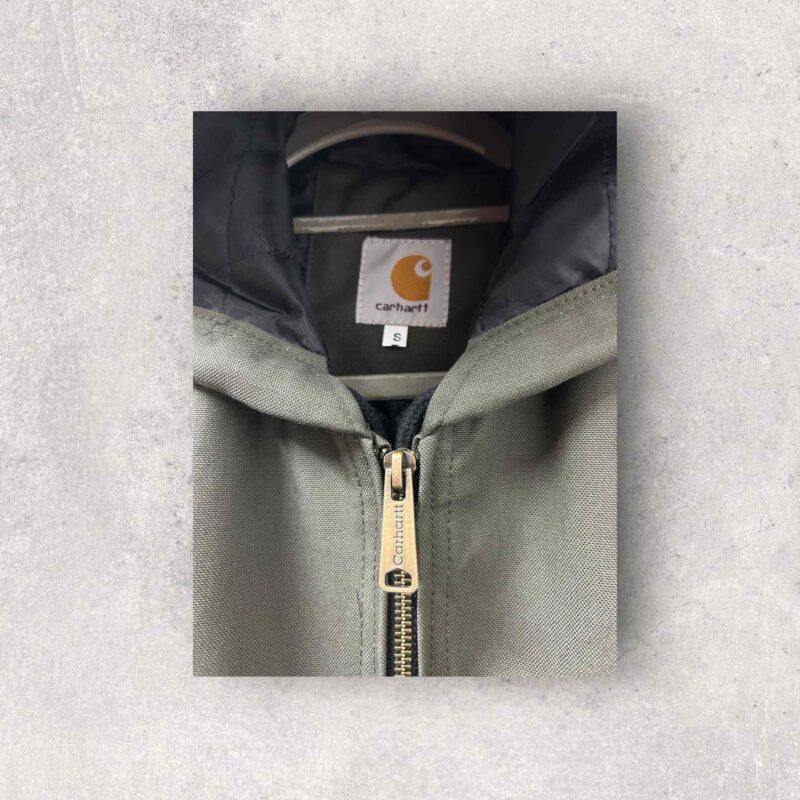 Reworked Carhartt Hoodie Jacket - Khaki Green - Image 6