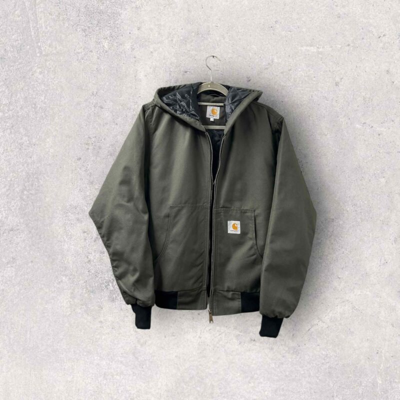 Reworked Carhartt Hoodie Jacket - Khaki Green - Image 5