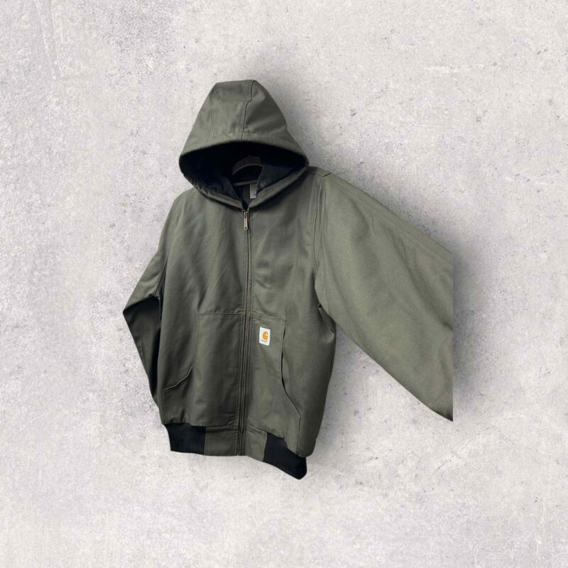 Reworked Carhartt Hoodie Jacket - Khaki Green - Image 3